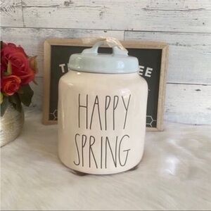 Rae Dunn HAPPY SPRING Easter Home Decor Canister / Cookie Jar
